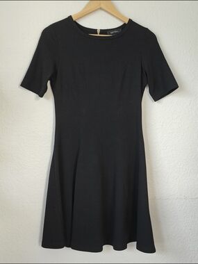 Karen Kane Black Dress - S - Back Gold Zipper - Classic LBD *Petite Friendly*